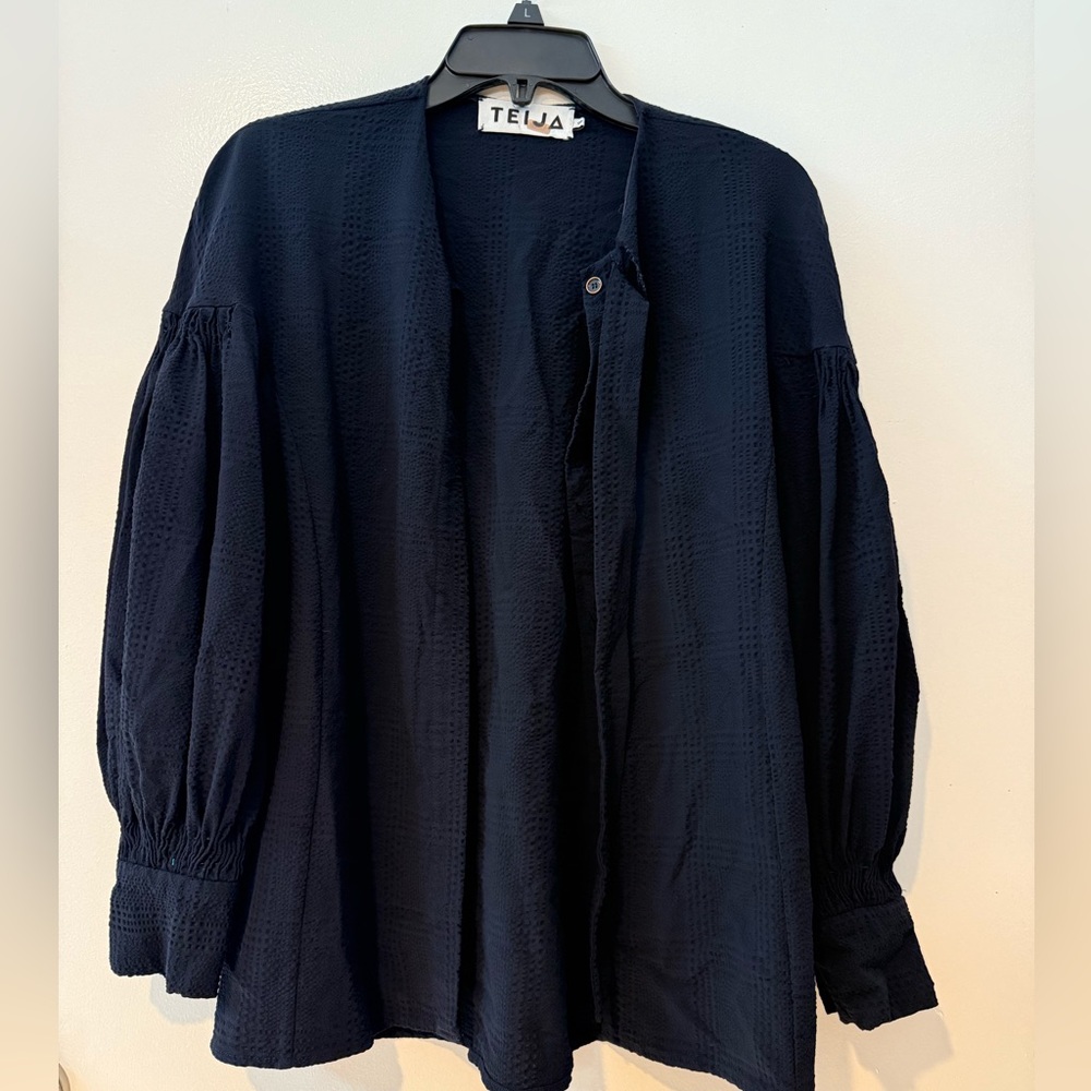 TEIJA
Blue Seersucker Frill Blouse - Picture 6 of 9